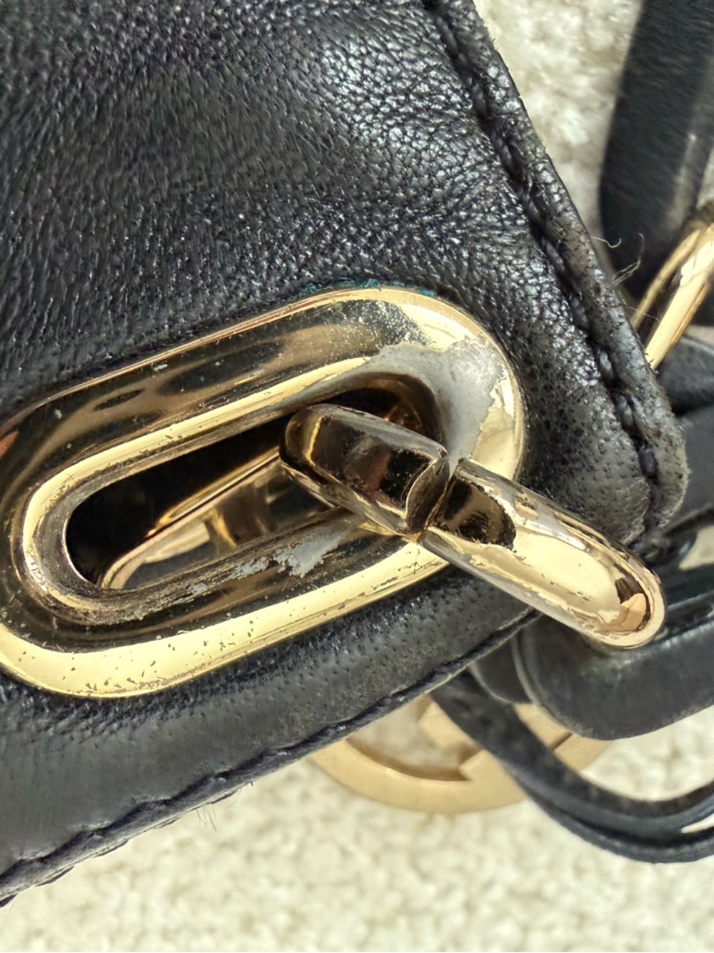 Michael Kors Black Leather Hobo with Gold Hardware - Picture 14 of 16